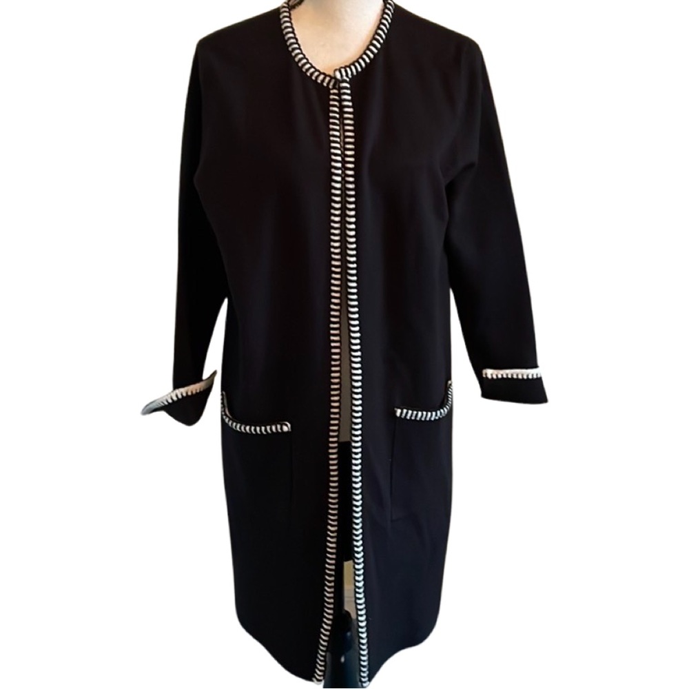 Two Twenty Five Black Open Front Long Cardigan /Jacket Size Medium - Picture 2 of 10
